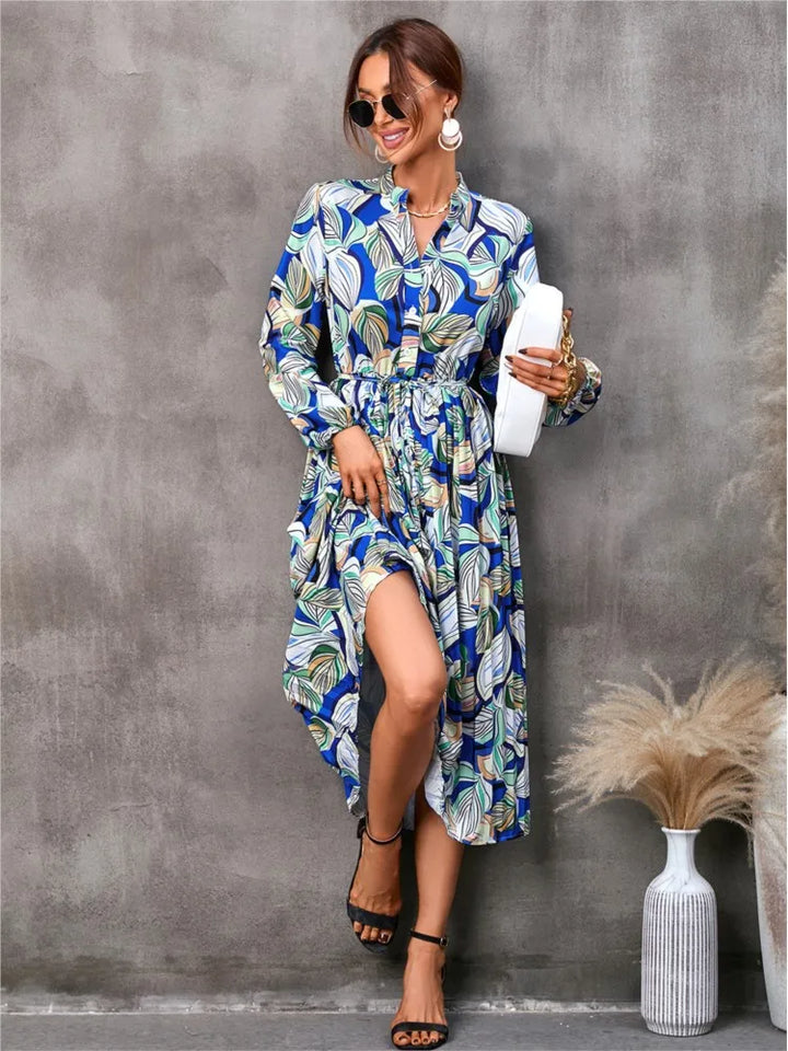 Lace Up Floral Dress