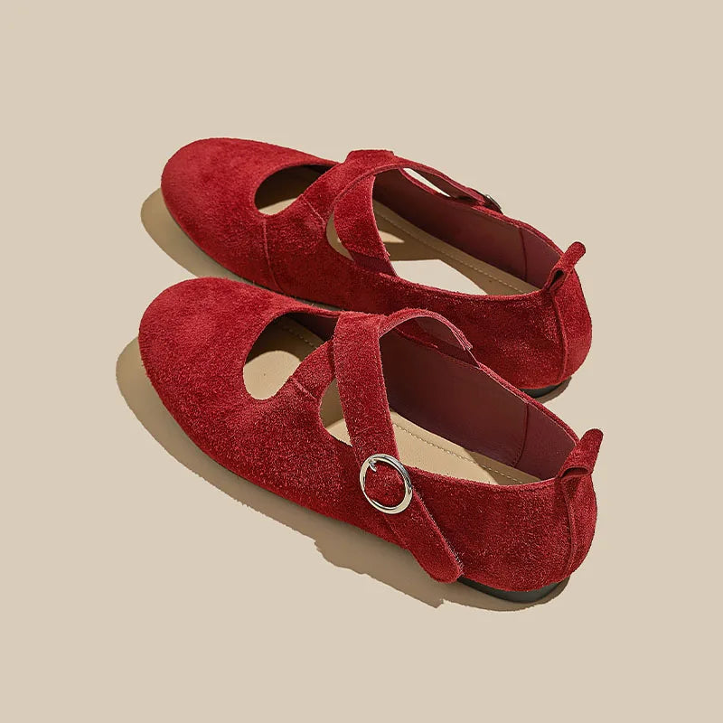Flat Mary Janes Cross-Strap Ballets