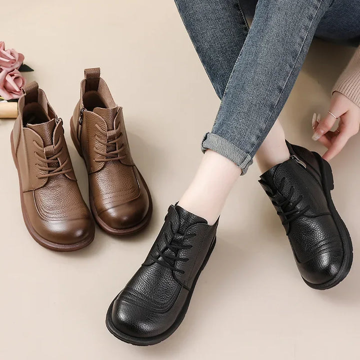Low Heel Retro British Style Ankle Boots