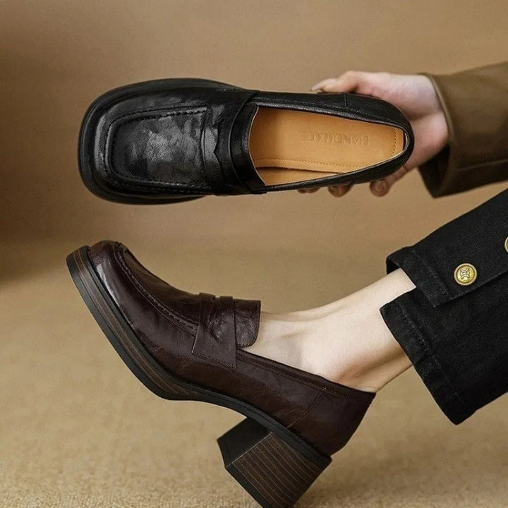 Vintage High-heeled Loafers
