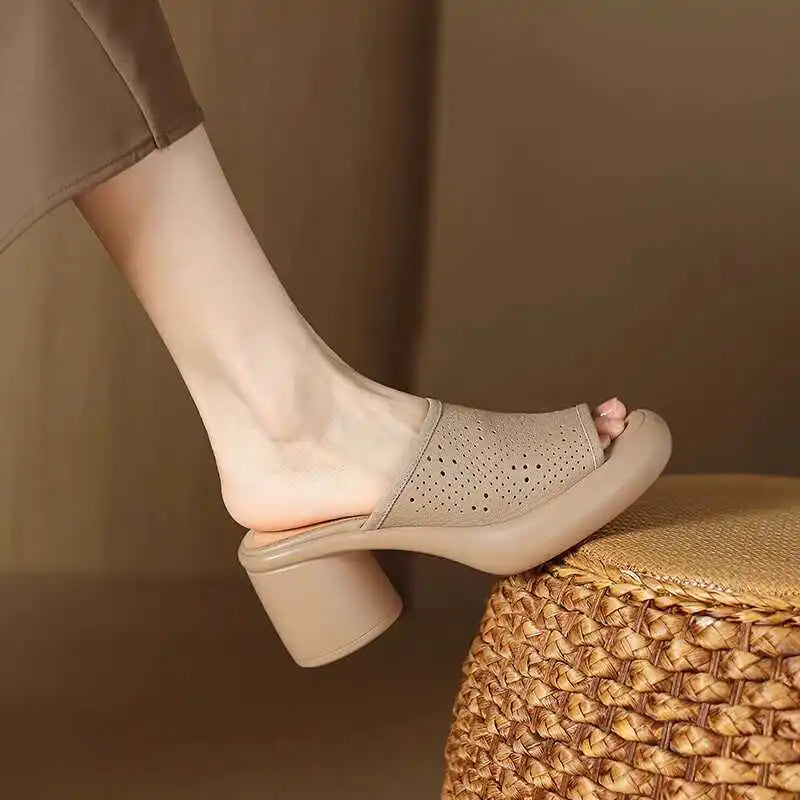 High Heel Platform Slides