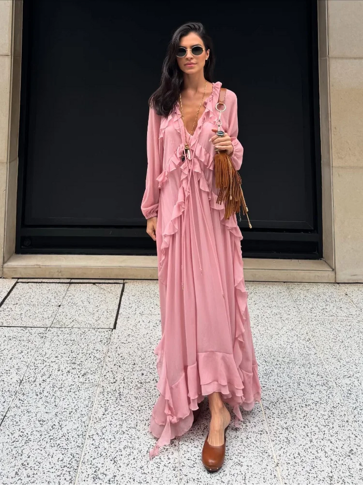 V-neck Loose Dress