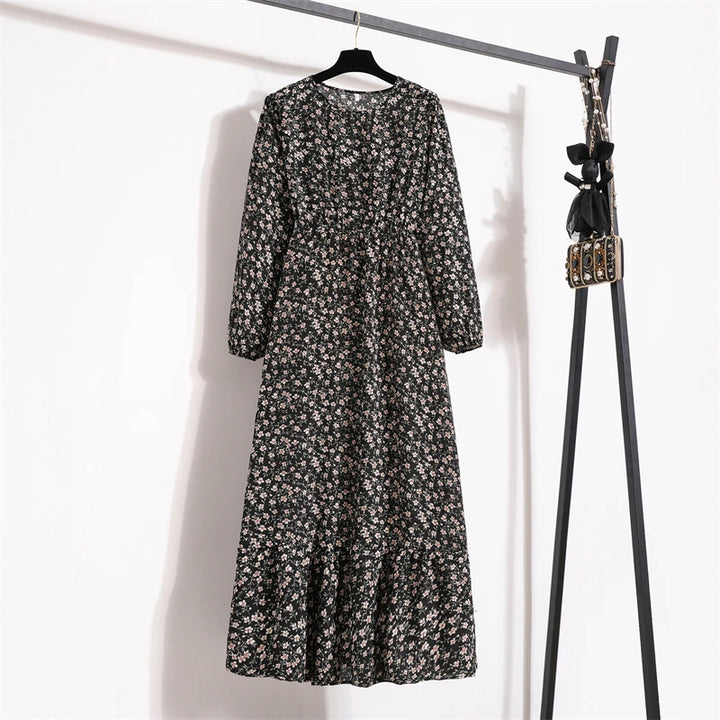 O-neck Long Sleeve Dress