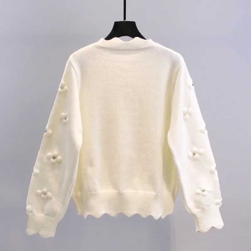 Embroidered Flower Sweater