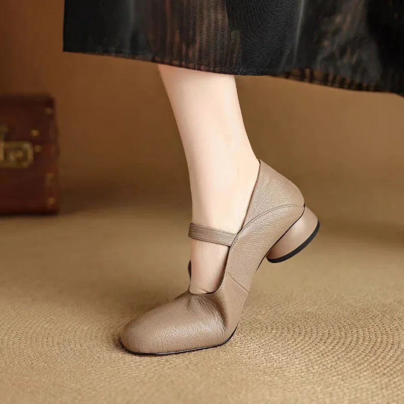 Low Heel French Mary Jane Shoes