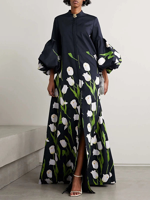 Single Breasted Floral Trench