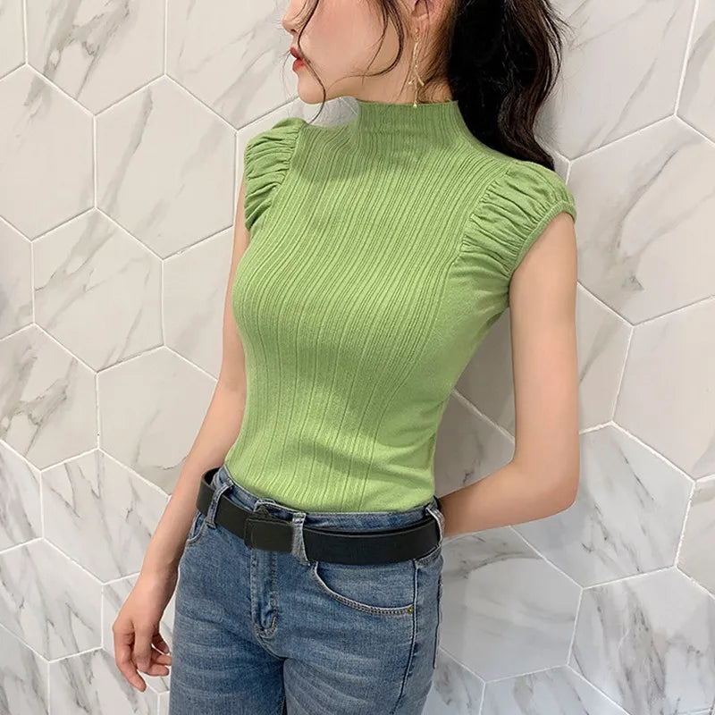 High-neck Summer Blouse