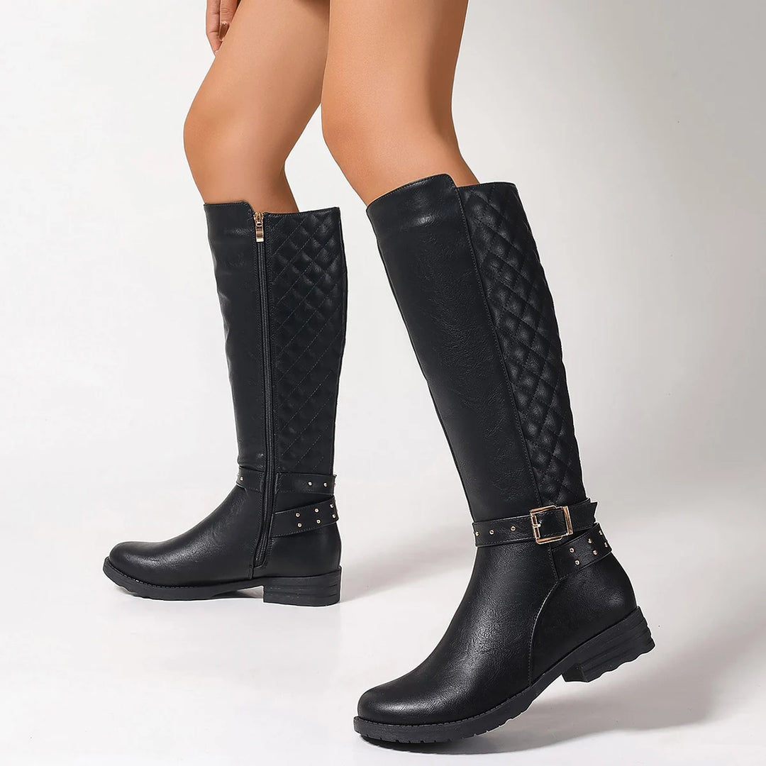 Side Zipper Women's High Top Boots