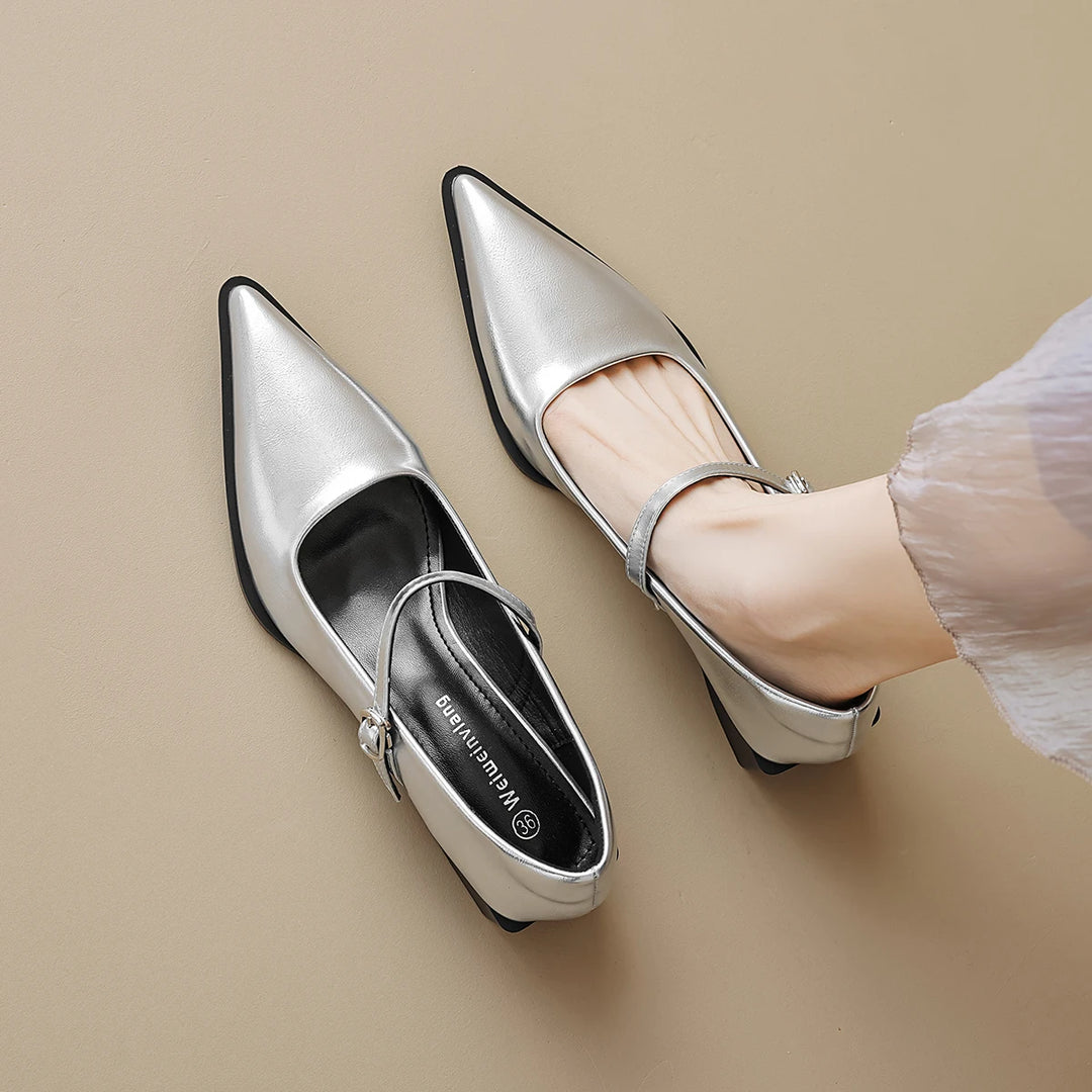 Mary Jane pointed shoes