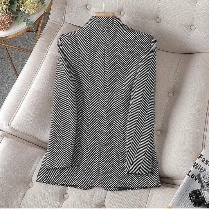 Women Stripe Formal Blazer