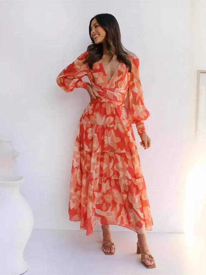 Floral Strawberry Maxi Dress