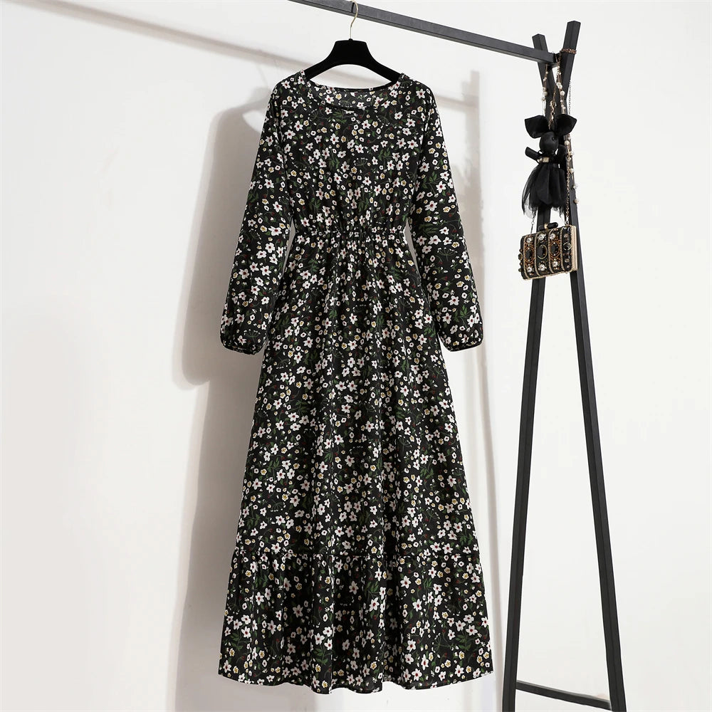 O-neck Long Sleeve Dress
