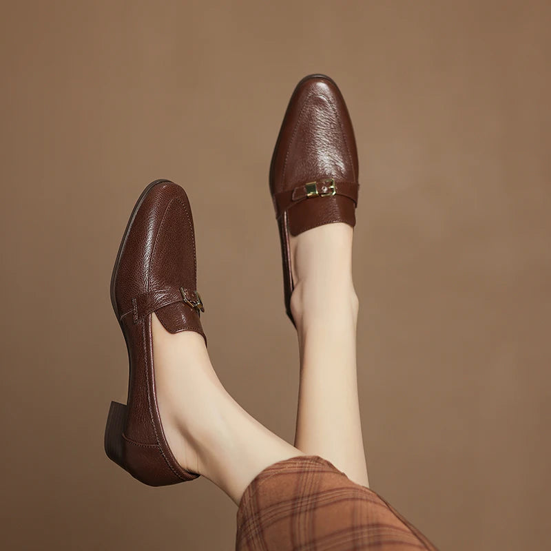 Square Toe Chunky Heel Shoes