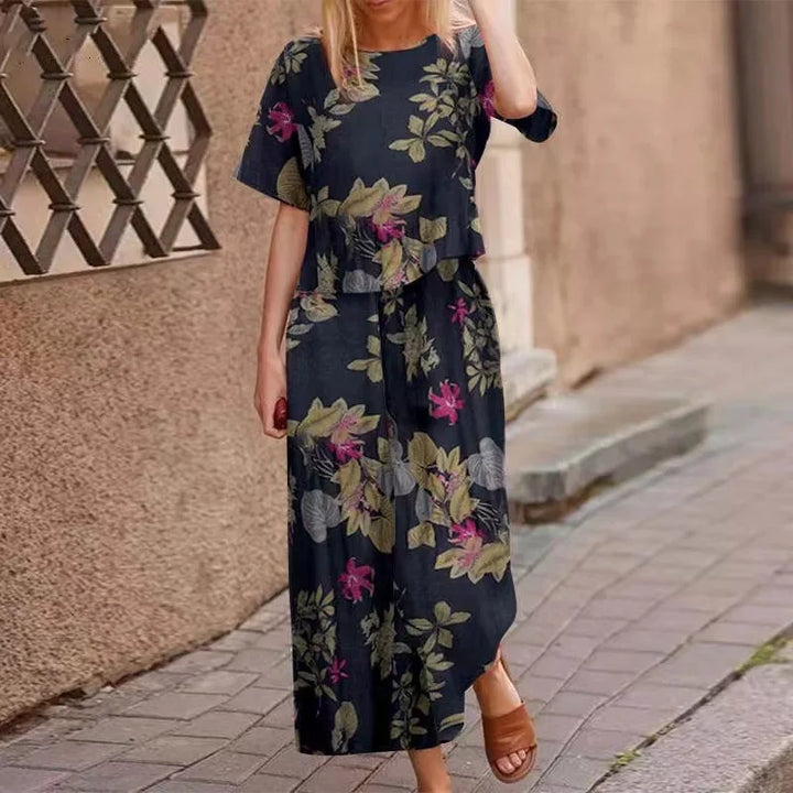 Linen Floral Two-piece Set