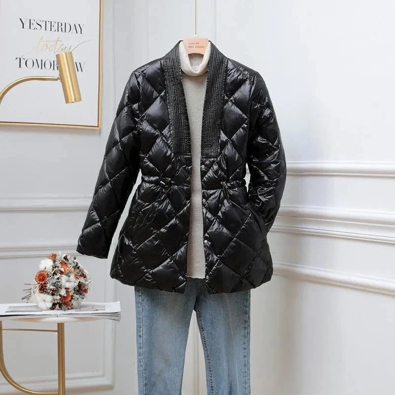 V-Neck Quilted Jacket