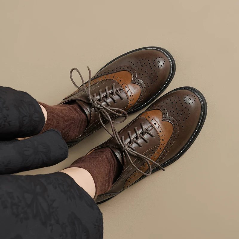 Lace Up Brogue Oxford Shoes