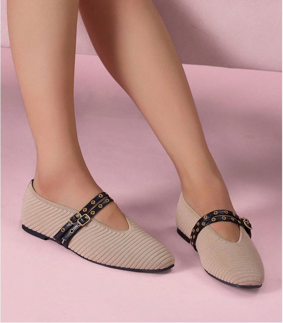Knitted Breathable Mary Janes Flats Shoes
