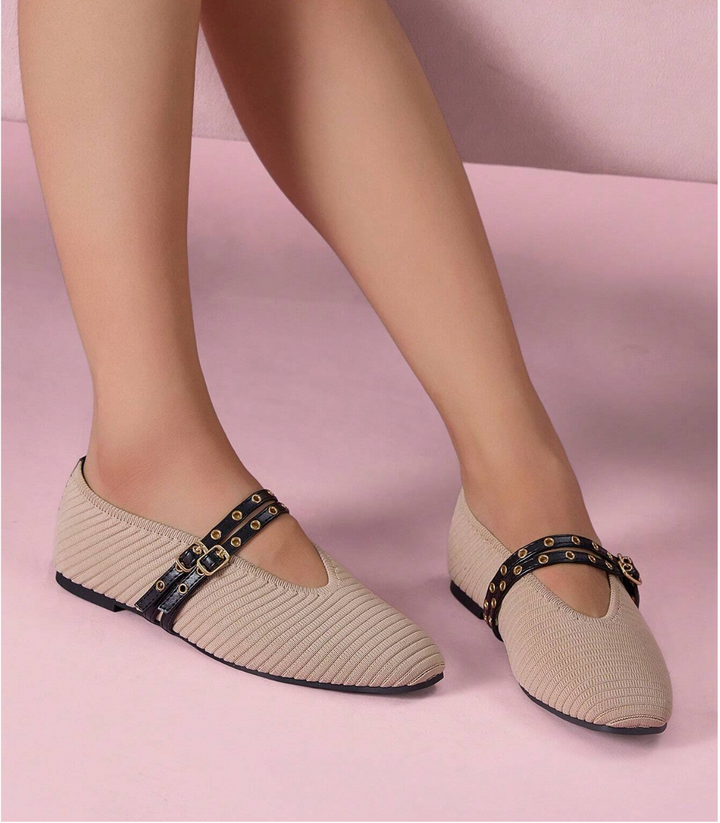 Knitted Breathable Mary Janes Flats Shoes