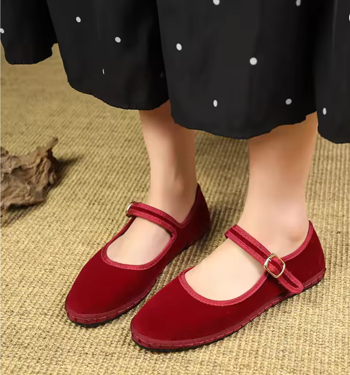 Velvet Style Mary Jane Shoes
