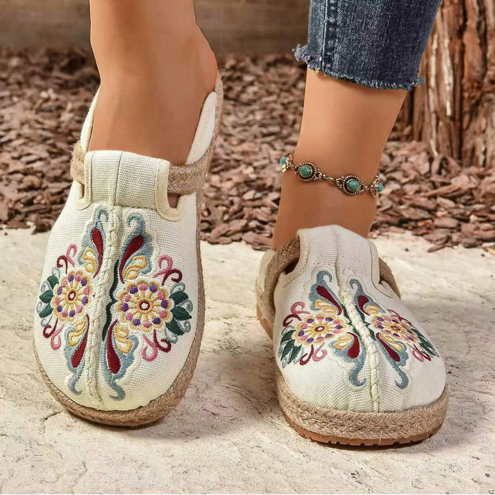 Cotton Floral Mules