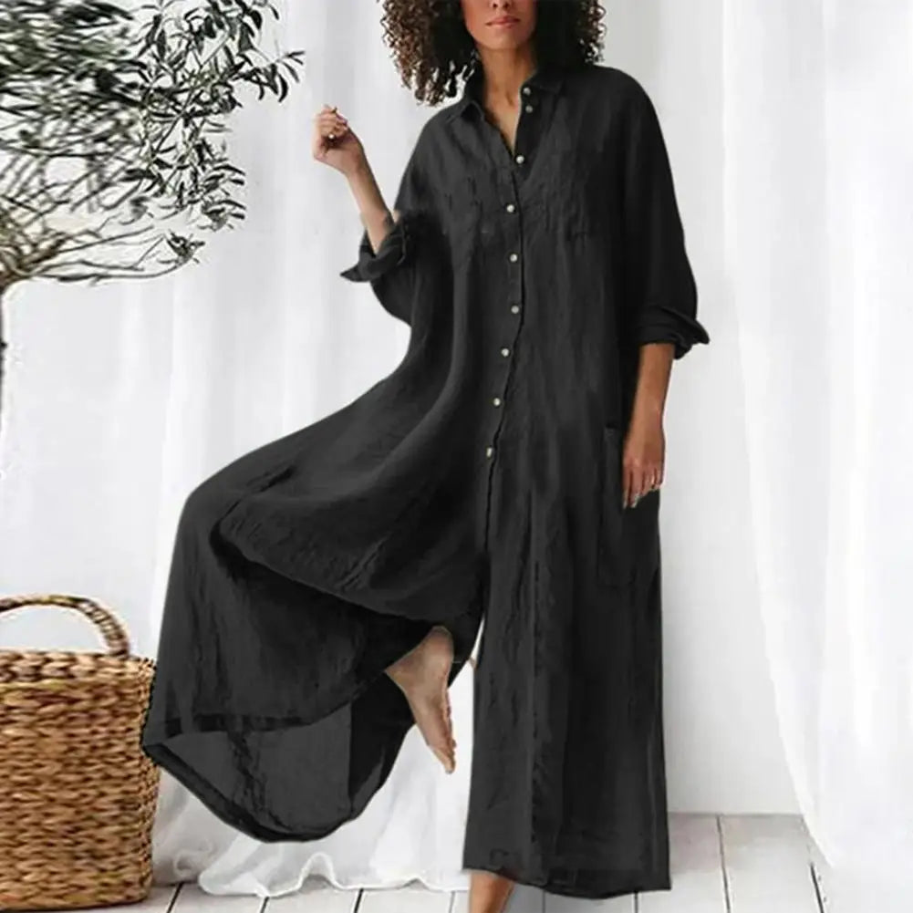 Linen Polo Jumpsuit