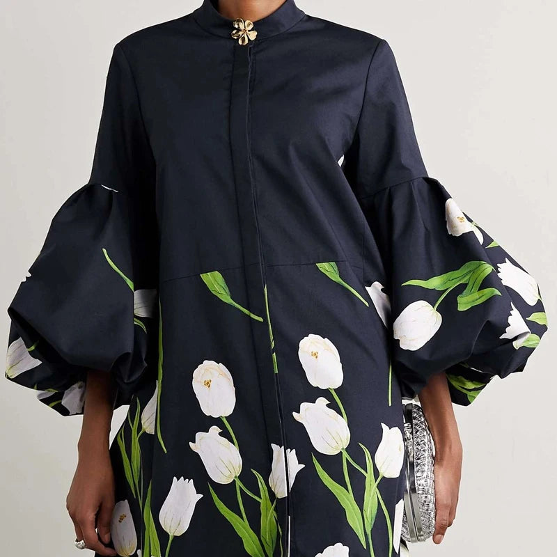 Single Breasted Floral Trench