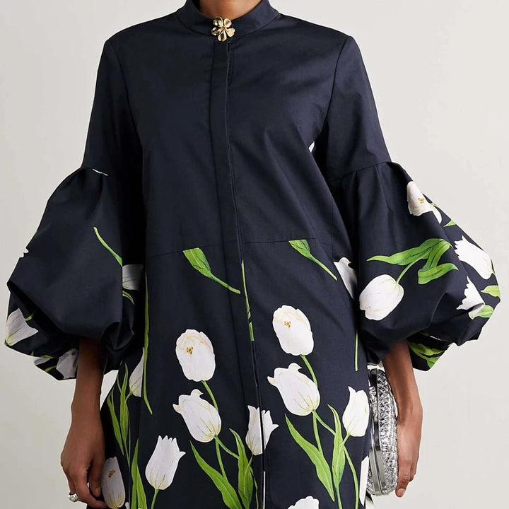 Single Breasted Floral Trench