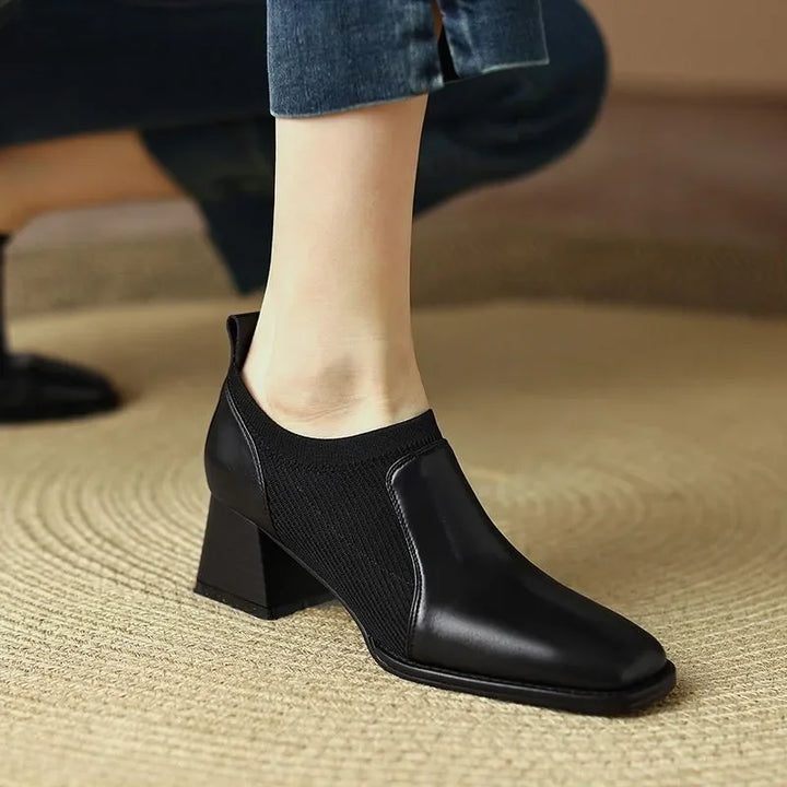 Thick Heel Naked Boots