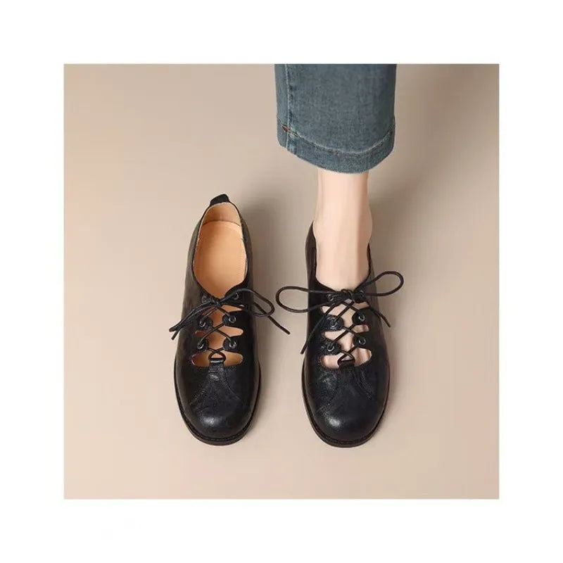 Low Heel Lace Up Shoes
