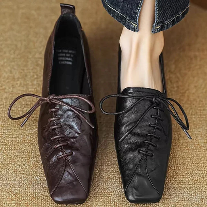 Low-heeled Square Toe Shoes