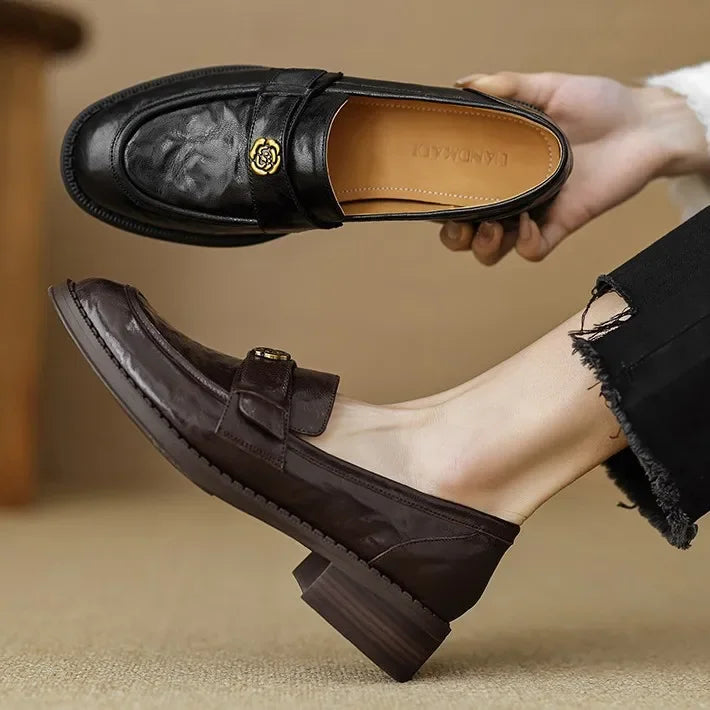 Retro Chunky Heel Loafers