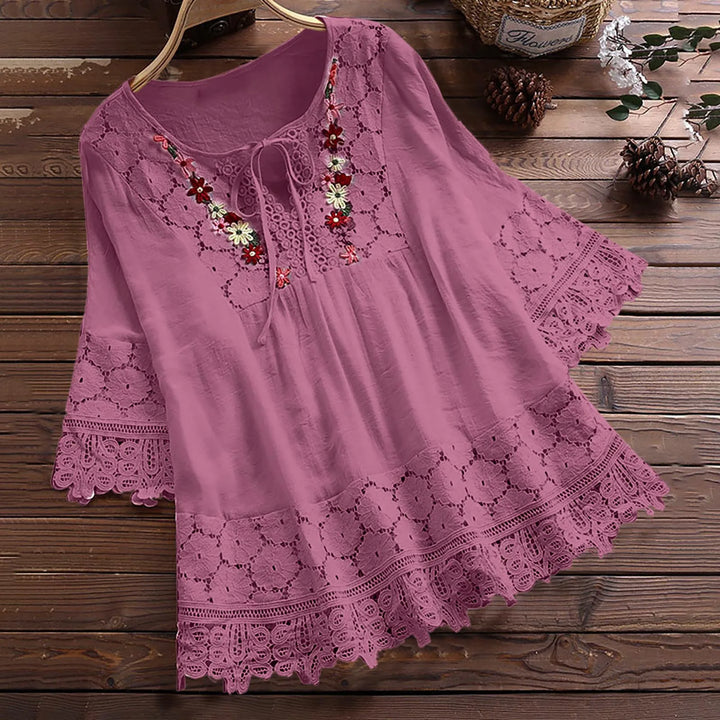 Flower V-neck Blouse