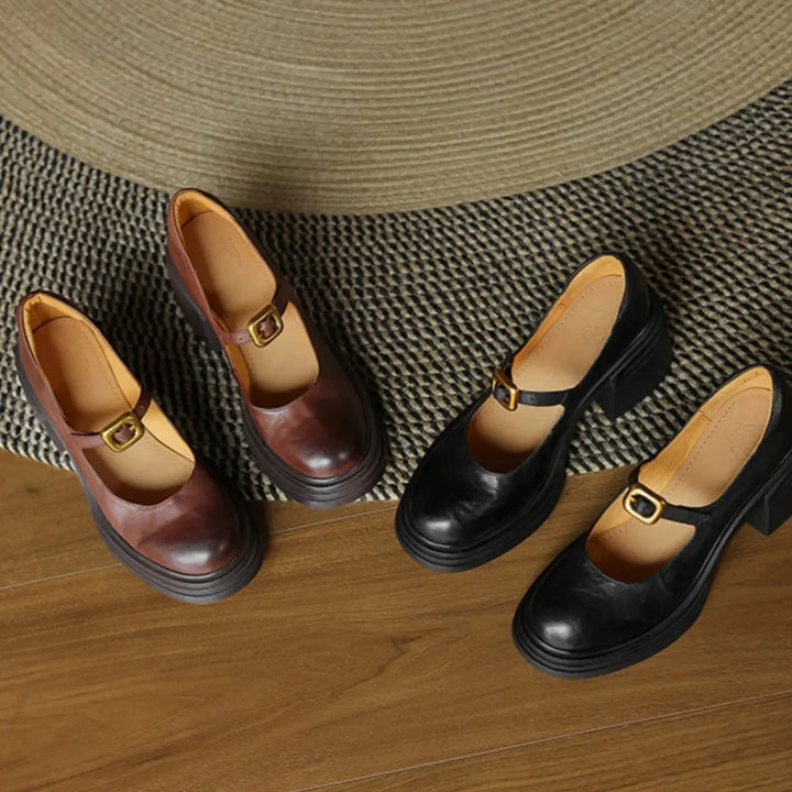 Retro Style Buckle Strap Mary Janes