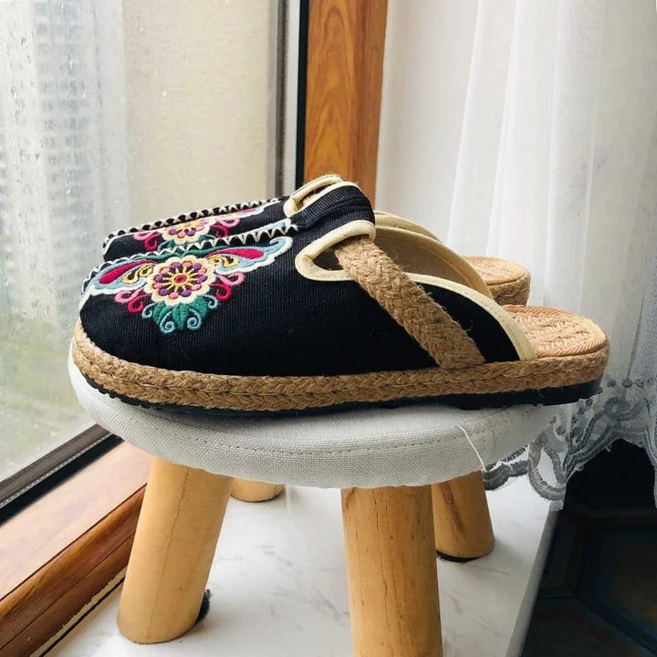 Cotton Floral Mules