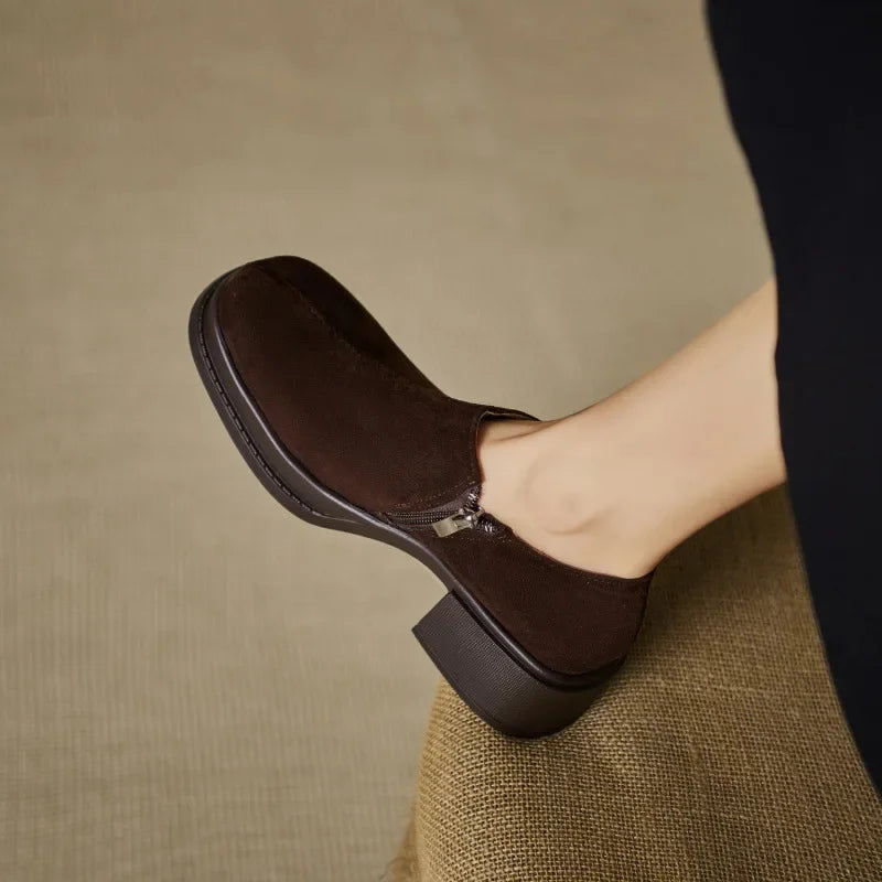 Vintage Matte Waterproof Zip Boots