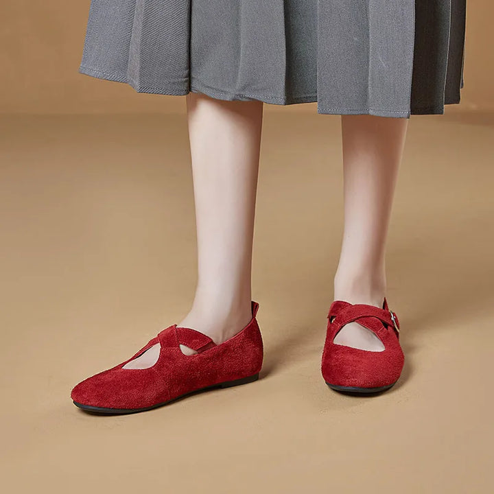 Flat Mary Janes Cross-Strap Ballets