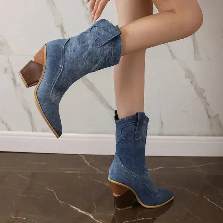 Block Heel Western Boots