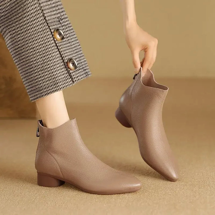Low Chunky Heel Boots