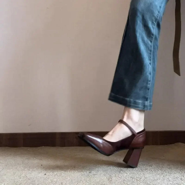 Chunky Square Heel Shoes