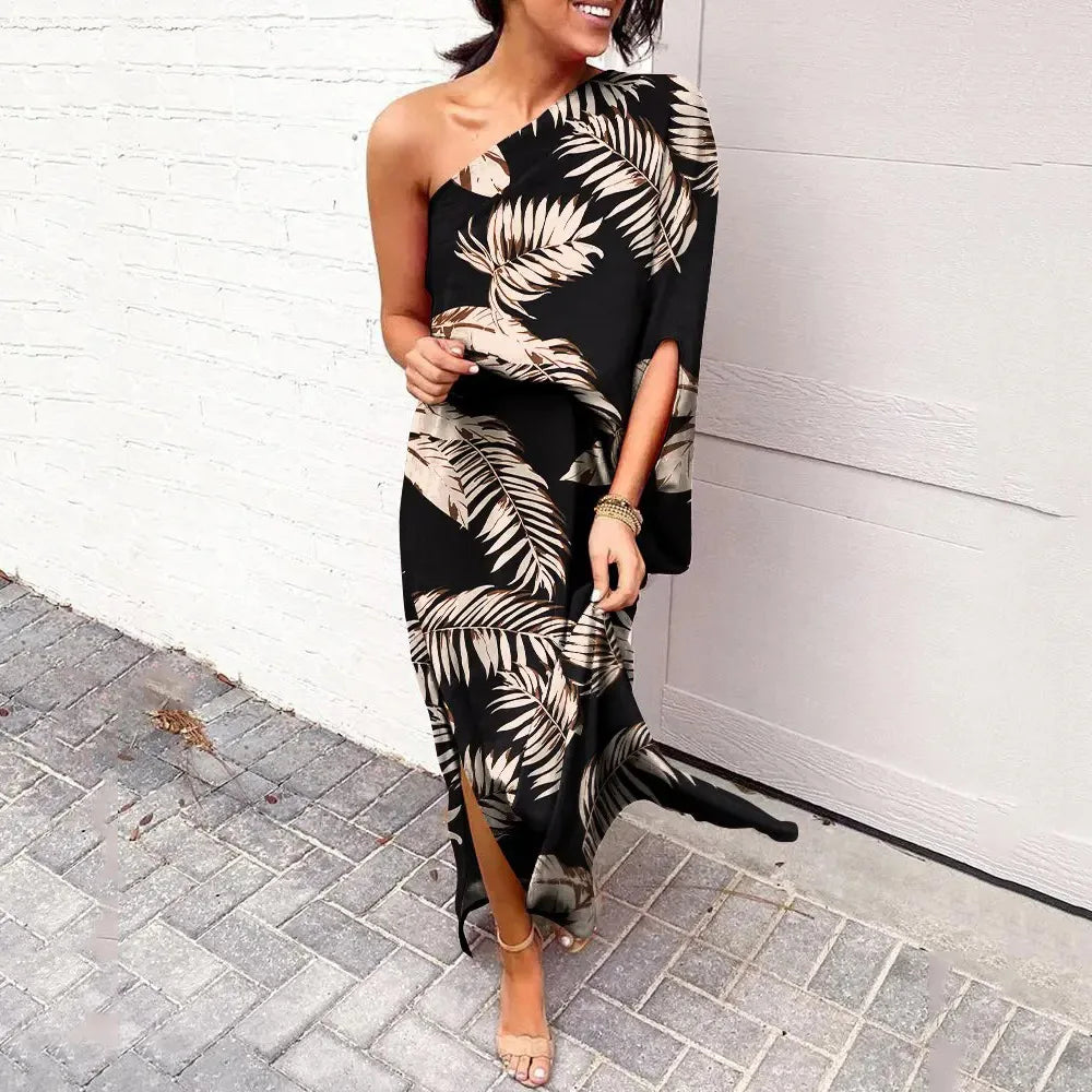 One Shoulder Floral Dress