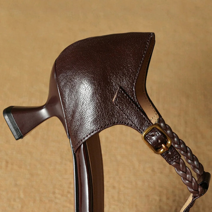 Genuine Leather T-strap Sandals