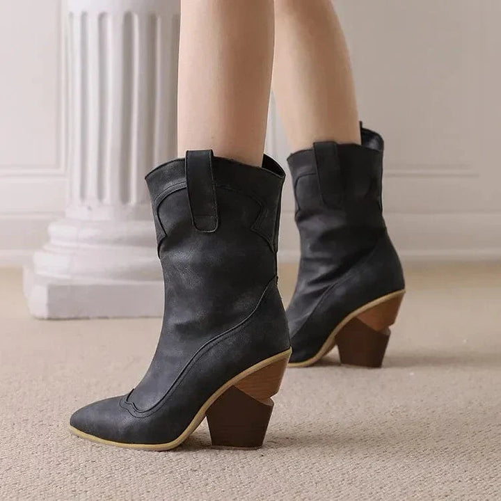 Block Heel Western Boots