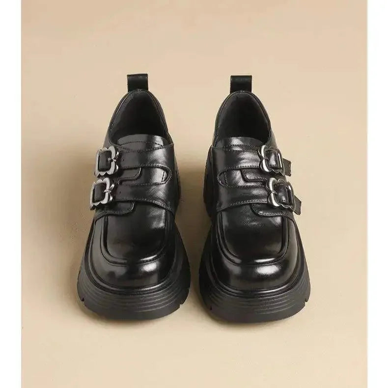 French Style Thick Heel Single Shoes