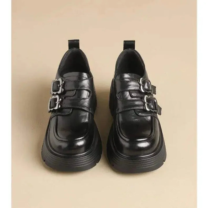 French Style Thick Heel Single Shoes