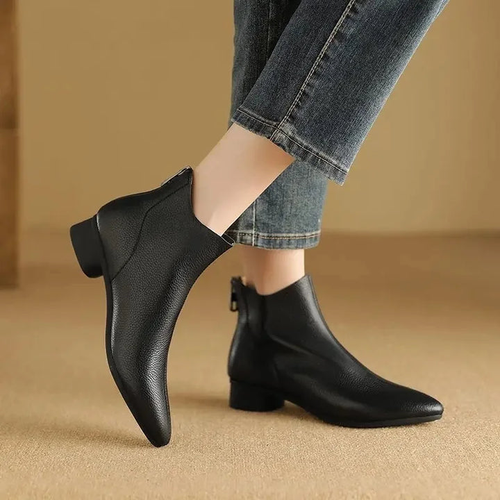 Low Chunky Heel Boots