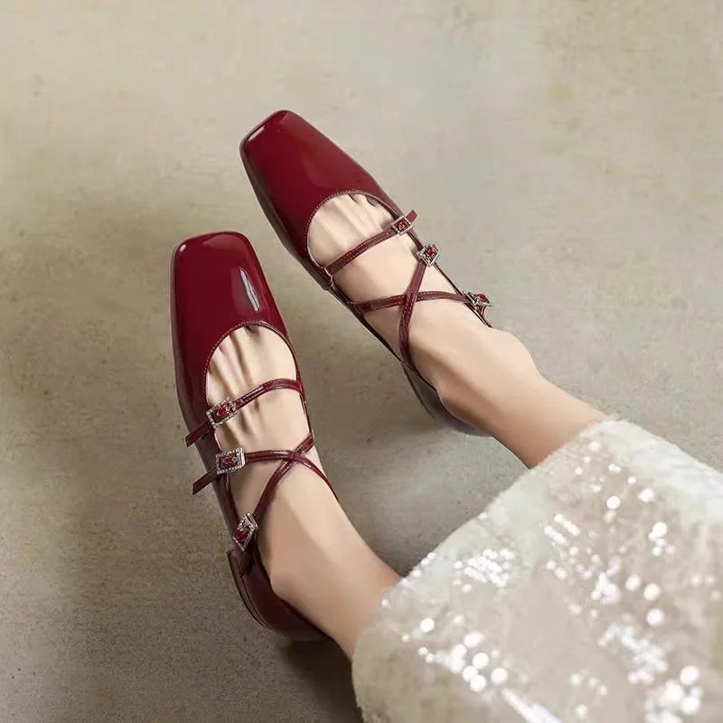 Square Heel French Shoes