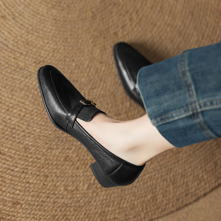 Square Toe Chunky Heel Shoes