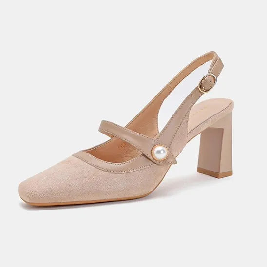 Vintage French Square Head Single Shoes