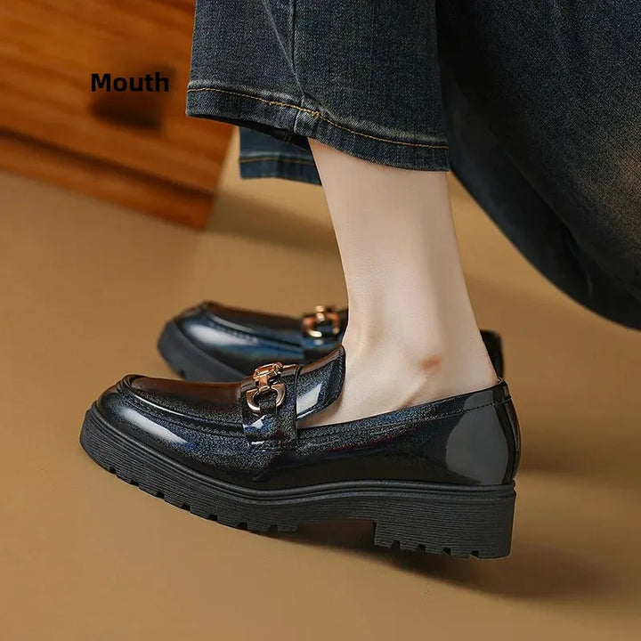 British Style Thick Bottom Flat Shoes