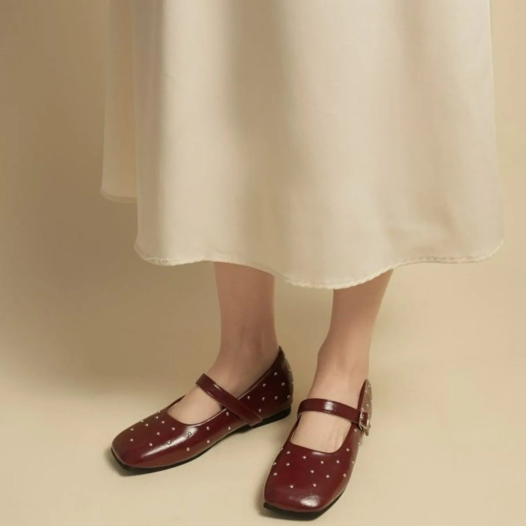 Studded Buckle Strap Mary Janes